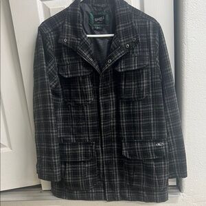 O'Neill Men's Charcoal Plaid Field Jacket